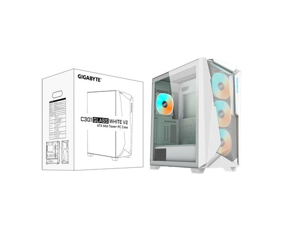 Корпус GIGABYTE C301 GLASS WHITE V2, изображение 2 Корпус GIGABYTE C301 GLASS WHITE V2, изображение 2