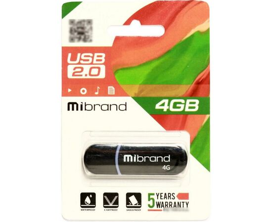 USB флеш накопитель Mibrand 4GB Panther Black USB 2.0 (MI2.0/PA4P2B), изображение 2 USB флеш накопитель Mibrand 4GB Panther Black USB 2.0 (MI2.0/PA4P2B), изображение 2
