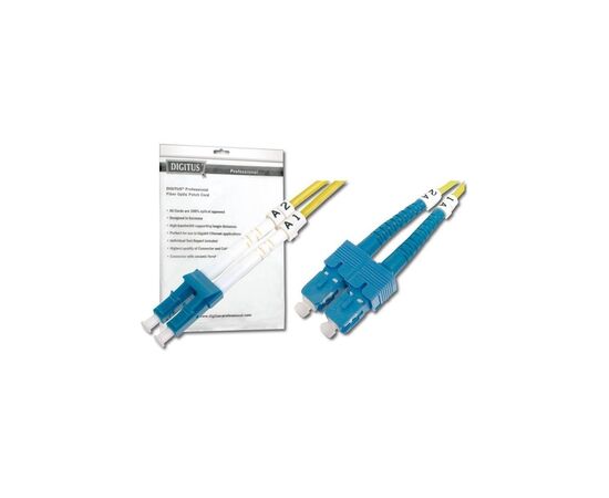 Оптичний патчкорд Digitus LC/UPC-SC/UPC, 9/125, SM, OS2, duplex, 5м (DK-2932-05)