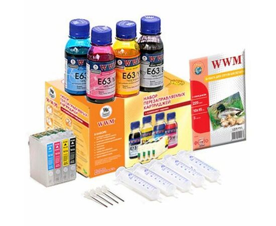 Комплект перезаправляемых картриджей WWM Epson C67/87/CX3700/4100/4700 (RC.T063)