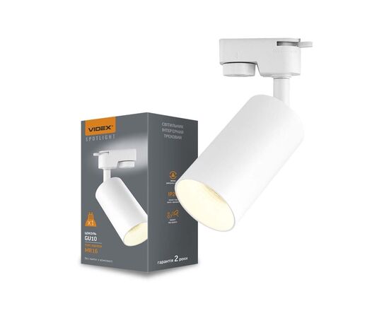 Светильник Videx под лампу GU10 SPF06C трековый белый (VL-SPF06C-W), изображение 3 Светильник Videx под лампу GU10 SPF06C трековый белый (VL-SPF06C-W), изображение 3