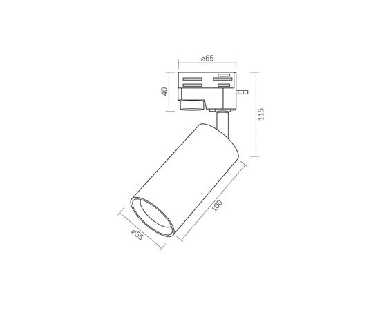 Светильник Videx под лампу GU10 SPF06C трековый черный (VL-SPF06C-B), изображение 2 Светильник Videx под лампу GU10 SPF06C трековый черный (VL-SPF06C-B), изображение 2