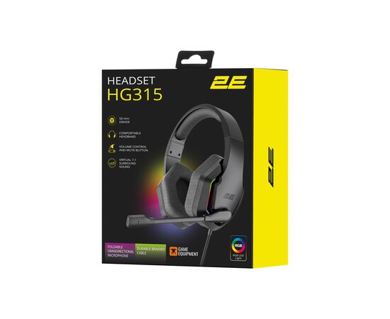 Наушники 2E Gaming HG315 RGB USB 7.1 Black (2E-HG315BK-7.1), изображение 9 Наушники 2E Gaming HG315 RGB USB 7.1 Black (2E-HG315BK-7.1), изображение 9