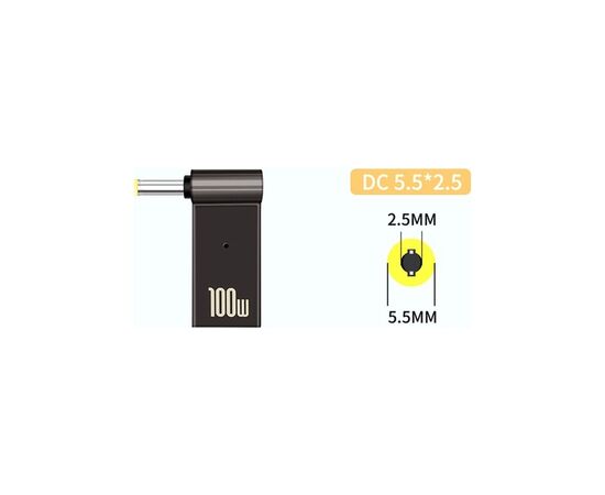 Переходник USB-C to DC 5.5x2.5mm 100W ХОКО (XK-DC-C-5.5-2.5), изображение 5 Переходник USB-C to DC 5.5x2.5mm 100W ХОКО (XK-DC-C-5.5-2.5), изображение 5