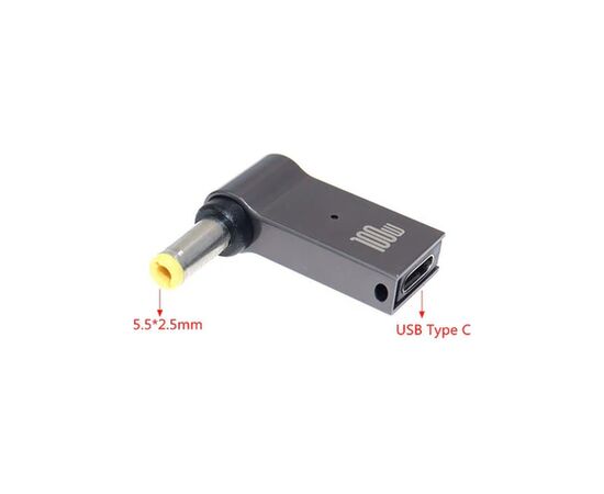 Переходник USB-C to DC 5.5x2.5mm 100W ХОКО (XK-DC-C-5.5-2.5), изображение 6 Переходник USB-C to DC 5.5x2.5mm 100W ХОКО (XK-DC-C-5.5-2.5), изображение 6