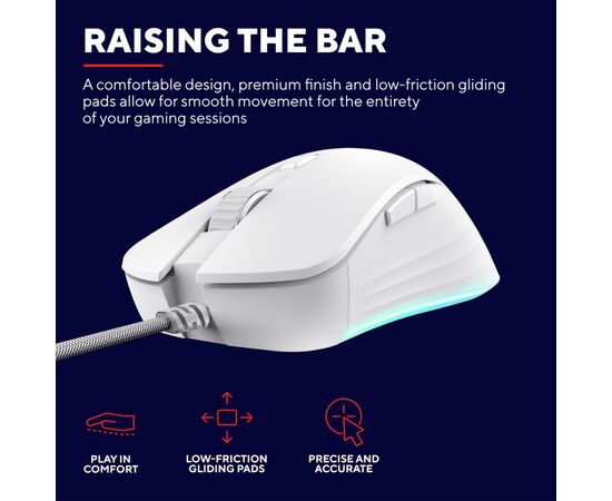 Мишка Trust GXT924 Ybar+ USB White (24891), зображення 6 Мишка Trust GXT924 Ybar+ USB White (24891), зображення 6