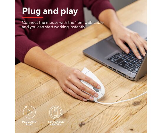 Мышка Trust Verto Ergonomic USB White (25133), изображение 9 Мышка Trust Verto Ergonomic USB White (25133), изображение 9