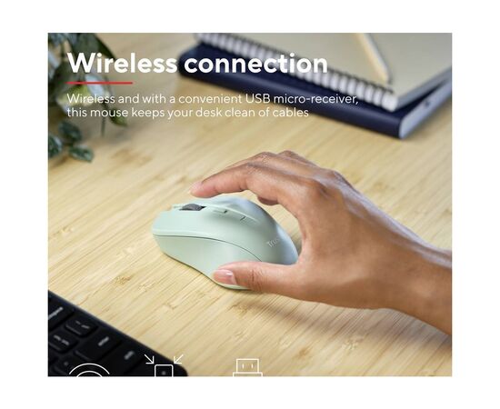 Мышка Trust Mydo Silent Wireless Green (25042), изображение 6 Мышка Trust Mydo Silent Wireless Green (25042), изображение 6