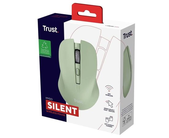 Мышка Trust Mydo Silent Wireless Green (25042), изображение 8 Мышка Trust Mydo Silent Wireless Green (25042), изображение 8