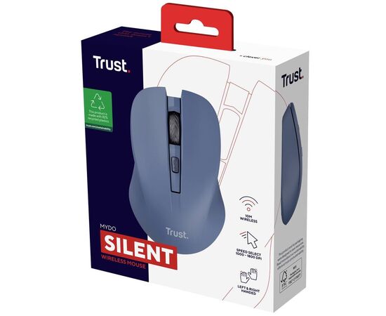 Мышка Trust Mydo Silent Wireless Blue (25041), изображение 8 Мышка Trust Mydo Silent Wireless Blue (25041), изображение 8