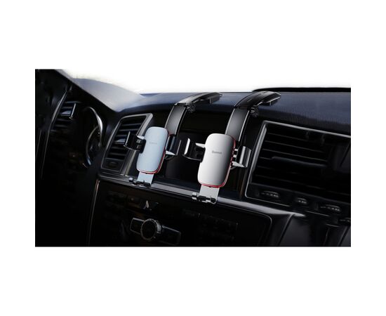 Универсальный автодержатель Baseus 4.7-6.5" Gravity Metal Age (на прищепку) black (SUYL-F01), изображение 4 Универсальный автодержатель Baseus 4.7-6.5" Gravity Metal Age (на прищепку) black (SUYL-F01), изображение 4