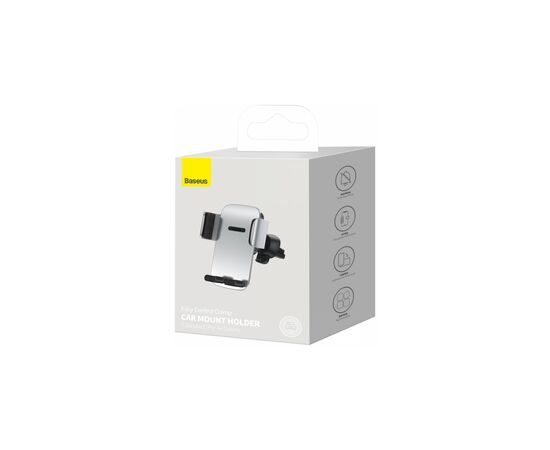 Универсальный автодержатель Baseus 4.7-6.7" Gravity Control Clamp (на решетку) silver (SUYK010112), изображение 7 Универсальный автодержатель Baseus 4.7-6.7" Gravity Control Clamp (на решетку) silver (SUYK010112), изображение 7