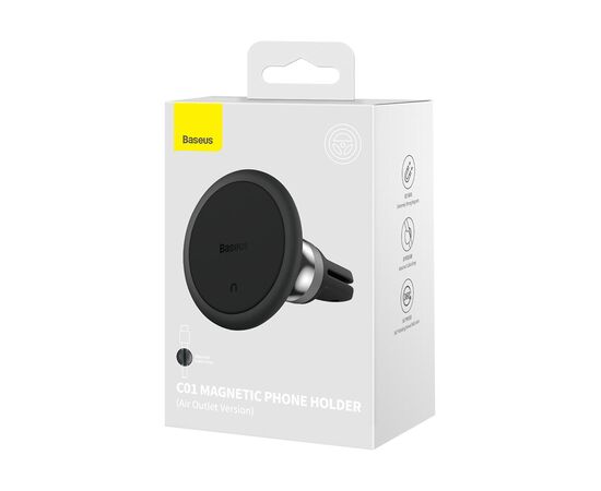 Универсальный автодержатель Baseus Magnetic (на решетку) black (SUCC000101), изображение 5 Универсальный автодержатель Baseus Magnetic (на решетку) black (SUCC000101), изображение 5