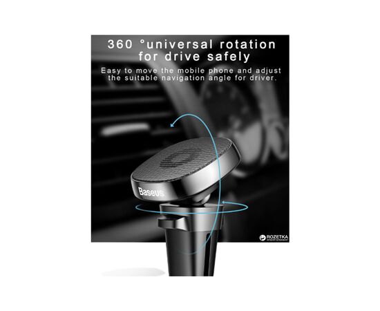 Универсальный автодержатель Baseus Magnetic Bracket Privity Series Pro (на решетку) black (SUMQ-PR01), изображение 3 Универсальный автодержатель Baseus Magnetic Bracket Privity Series Pro (на решетку) black (SUMQ-PR01), изображение 3