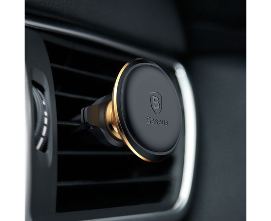 Универсальный автодержатель Baseus Magnetic with cable clip (на решетку) golden (SUGX-A0V), изображение 3 Универсальный автодержатель Baseus Magnetic with cable clip (на решетку) golden (SUGX-A0V), изображение 3