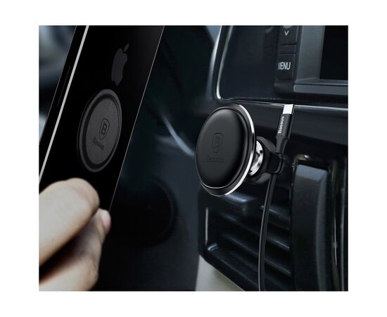 Универсальный автодержатель Baseus Magnetic with cable clip (на решетку) black (SUGX-A01), изображение 5 Универсальный автодержатель Baseus Magnetic with cable clip (на решетку) black (SUGX-A01), изображение 5