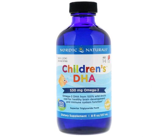 Жирные кислоты Nordic Naturals ДГК для Детей, со Вкусом Клубники, Children's DHA, Strawberr (NOR-02723)