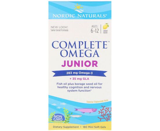 Жирные кислоты Nordic Naturals Рыбий Жир для Подростков, Вкус Лимона, Complete Omega Junior (NOR-02775)