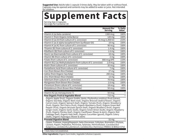 Витамин Garden of Life Сырые витамины для беременных, RAW Prenatal, Vitamin Code, (GOL11589), изображение 2 Витамин Garden of Life Сырые витамины для беременных, RAW Prenatal, Vitamin Code, (GOL11589), изображение 2