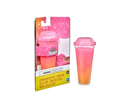 Набор для творчества Hasbro Play-Doh 1 Баночка слайма CRYSTAL CRUNCH HOT PINK ORANGE (F5162)