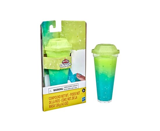 Набор для творчества Hasbro Play-Doh 1 Баночка слайма CRYSTAL CRUNCH BLUE CHARTREUSE (F5983)