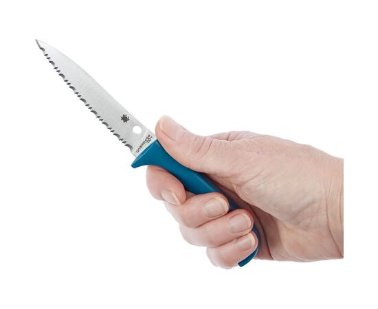 Нож Spyderco Counter Puppy Serrated Blue (K20SBL), изображение 4 Нож Spyderco Counter Puppy Serrated Blue (K20SBL), изображение 4