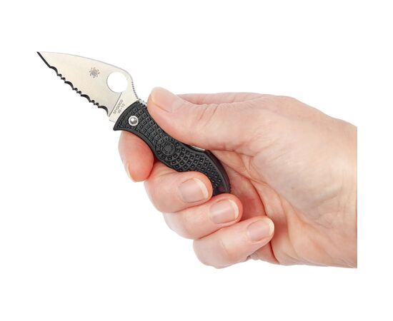 Нож Spyderco Manbug Lightweight Leaf Serrated Black (MBKLFS), изображение 5 Нож Spyderco Manbug Lightweight Leaf Serrated Black (MBKLFS), изображение 5