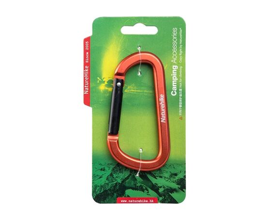 Карабін туристичний Naturehike D-type NH15A005-H 6 см Orange (6927595717424)