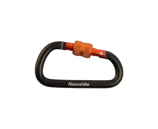 Карабин туристический Naturehike D-type NH15A005-H 6 см Black (6927595717400)