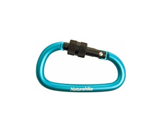 Карабін туристичний Naturehike алюмінієвий з муфтою D-type 80 мм NH15A008-D Blue (6927595701638)