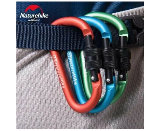 Карабин туристический Naturehike багатофункціональний D-type 80 мм NH15A001-H Blue (6927595717011), изображение 2 Карабин туристический Naturehike багатофункціональний D-type 80 мм NH15A001-H Blue (6927595717011), изображение 2