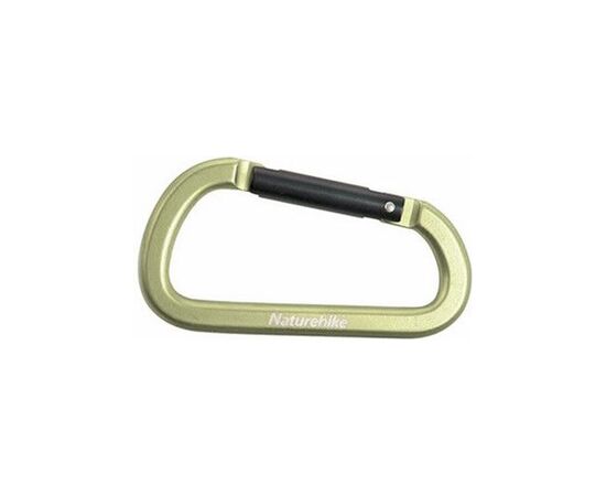 Карабін туристичний Naturehike багатофункціональний D-type 80 мм NH15A001-H Green (6927595717028)