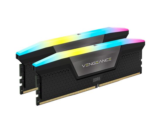 Модуль пам'яті для комп'ютера DDR5 48GB (2x24GB) 5600 MHz Vengeance RGB Black Corsair (CMH48GX5M2B5600C40)