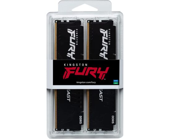 Модуль памяти для компьютера DDR5 16GB (2x8GB) 5600 MHz Beast Black Kingston Fury (ex.HyperX) (KF556C40BBK2-16), изображение 8 Модуль памяти для компьютера DDR5 16GB (2x8GB) 5600 MHz Beast Black Kingston Fury (ex.HyperX) (KF556C40BBK2-16), изображение 8
