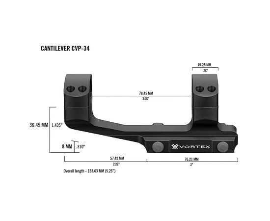 Крепление для прицела Vortex Pro 34mm Cantilever mount (CVP-34) (930350), изображение 3 Крепление для прицела Vortex Pro 34mm Cantilever mount (CVP-34) (930350), изображение 3