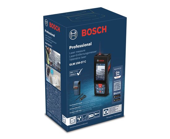 Далекомір Bosch GLM 150-27 C, 0.08–100м, ±1.5мм, 0-360°, Bluetooth, чохол, 0.21кг (0.601.072.Z00), зображення 9 Далекомір Bosch GLM 150-27 C, 0.08–100м, ±1.5мм, 0-360°, Bluetooth, чохол, 0.21кг (0.601.072.Z00), зображення 9