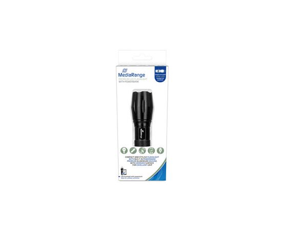 Ліхтар Mediarange LED flashlight with powerbank 1800mAh (MR735), зображення 3 Ліхтар Mediarange LED flashlight with powerbank 1800mAh (MR735), зображення 3