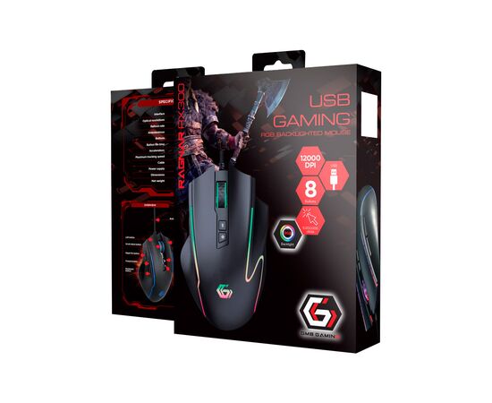 Мишка Gembird Ragnar RX300 USB RGB Black (MUSG-RAGNAR-RX300), зображення 4 Мишка Gembird Ragnar RX300 USB RGB Black (MUSG-RAGNAR-RX300), зображення 4