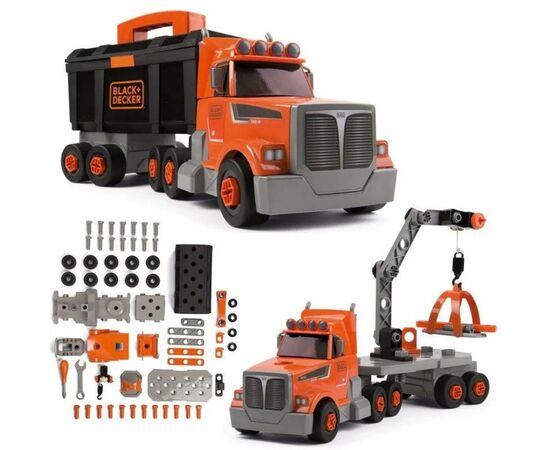 Игровой набор Smoby Блэк & Деккер. Грузовик с ин., Кейсом, краном и акс (360175), изображение 6 Игровой набор Smoby Блэк & Деккер. Грузовик с ин., Кейсом, краном и акс (360175), изображение 6