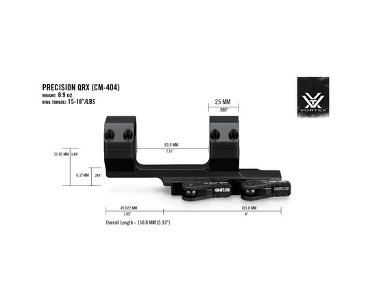 Крепление для прицела Vortex Precision QR Cantilever 30mm 2" offset (CM-404) (930349), изображение 5 Крепление для прицела Vortex Precision QR Cantilever 30mm 2" offset (CM-404) (930349), изображение 5