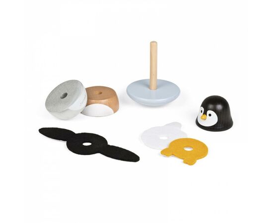 Розвиваюча іграшка Janod Пирамидка Пингвин (J08127), зображення 3 Розвиваюча іграшка Janod Пирамидка Пингвин (J08127), зображення 3