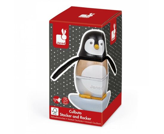 Розвиваюча іграшка Janod Пирамидка Пингвин (J08127), зображення 4 Розвиваюча іграшка Janod Пирамидка Пингвин (J08127), зображення 4