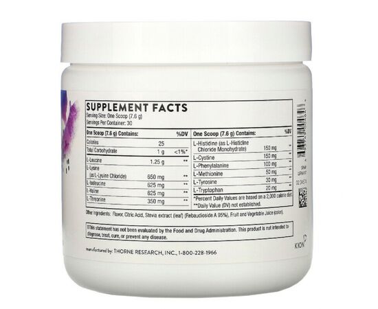 Аминокислота Thorne Research Комплекс аминокислот, вкус ягод, Amino Complex, Berry Flavor (THR-00464), изображение 2 Аминокислота Thorne Research Комплекс аминокислот, вкус ягод, Amino Complex, Berry Flavor (THR-00464), изображение 2