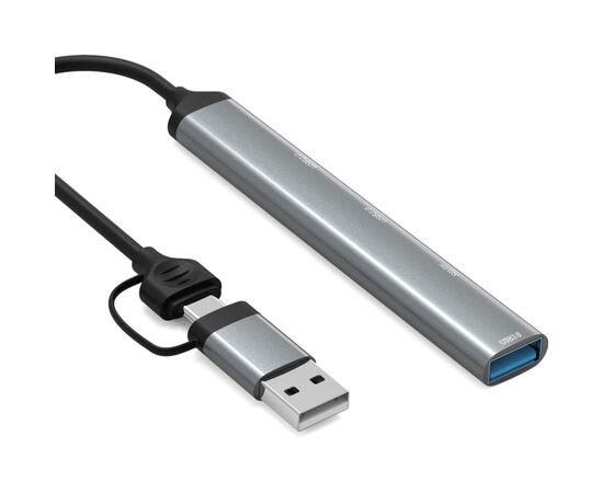 Концентратор Dynamode 5-in-1 USB Type-C/Type-A to 1хUSB3.0, 2xUSB 2.0, card-reader SD/MicroSD (DM-UH-514), изображение 3 Концентратор Dynamode 5-in-1 USB Type-C/Type-A to 1хUSB3.0, 2xUSB 2.0, card-reader SD/MicroSD (DM-UH-514), изображение 3