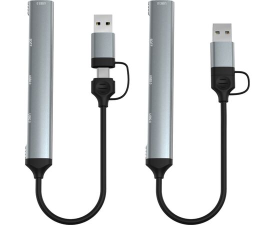 Концентратор Dynamode 5-in-1 USB Type-C/Type-A to 1хUSB3.0, 2xUSB 2.0, card-reader SD/MicroSD (DM-UH-514), изображение 5 Концентратор Dynamode 5-in-1 USB Type-C/Type-A to 1хUSB3.0, 2xUSB 2.0, card-reader SD/MicroSD (DM-UH-514), изображение 5