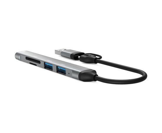 Концентратор Dynamode 5-in-1 USB Type-C/Type-A to 1хUSB3.0, 2xUSB 2.0, card-reader SD/MicroSD (DM-UH-514)