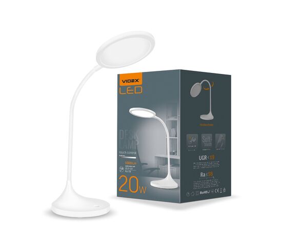 Настольная лампа Videx VL-TF14W 20W 4100K white (26430), изображение 6 Настольная лампа Videx VL-TF14W 20W 4100K white (26430), изображение 6