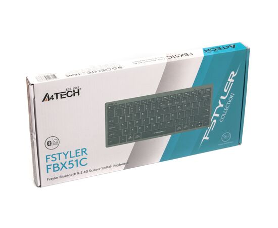 Клавіатура A4Tech FBX51C Wireless/Bluetooth Matcha Green (FBX51C Matcha Green), зображення 6 Клавіатура A4Tech FBX51C Wireless/Bluetooth Matcha Green (FBX51C Matcha Green), зображення 6