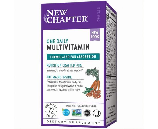 Мультивітамін New Chapter Щоденні Мультівітаміни, Only One, One Daily Multivitamin, 72 (NC0360)
