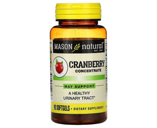 Травы Mason Natural Клюквенный концентрат, Cranberry Concentrate, 90 гелевых ка (MAV-12969)